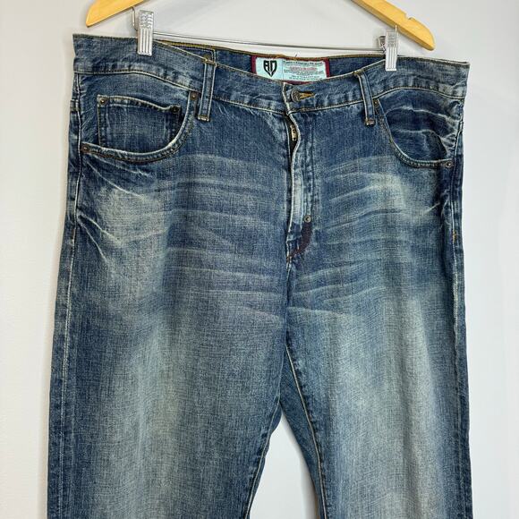 Artful Dodger Baggy Mens Bird Of Prey Embroidered Jeans Straight Wide Y2K 40x34 - Picture 3 of 12